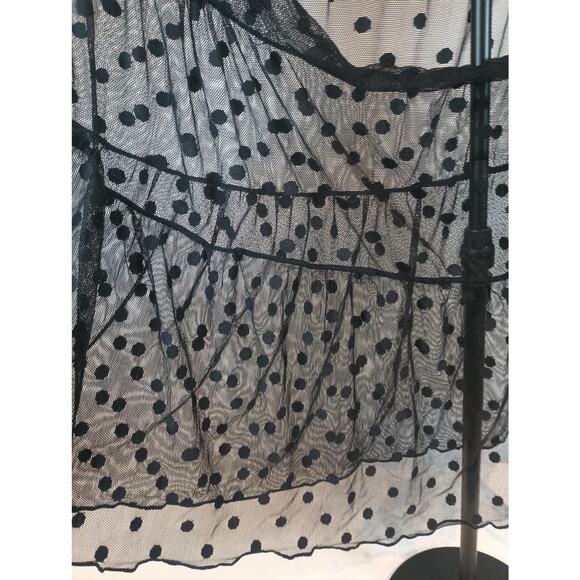 WOMENS 3XL SHEER BLACK POLKA DOT SHORT SWIMSUIT COVER WRAP SKIRT - Picture 6 of 10
